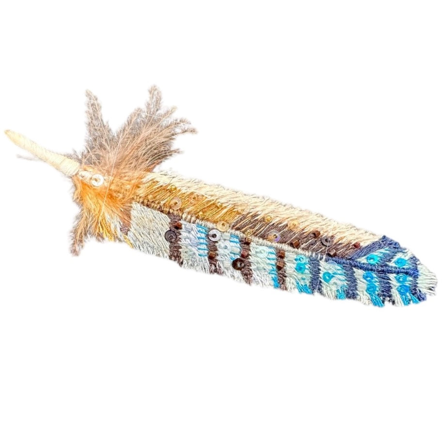 Trovelore - Eurasian Jay Feather Χειροποίητη Καρφίτσα