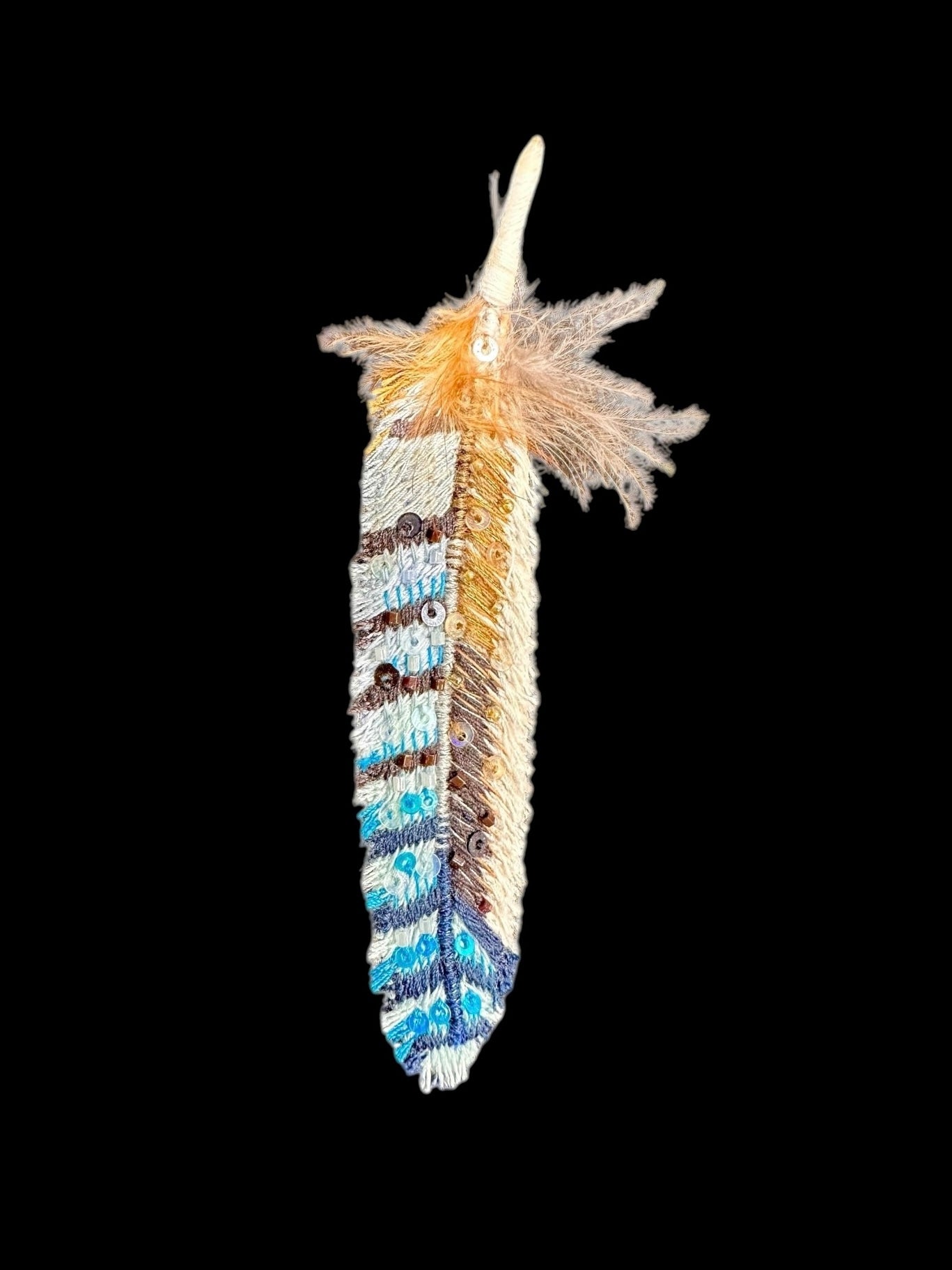 Trovelore - Eurasian Jay Feather Χειροποίητη Καρφίτσα