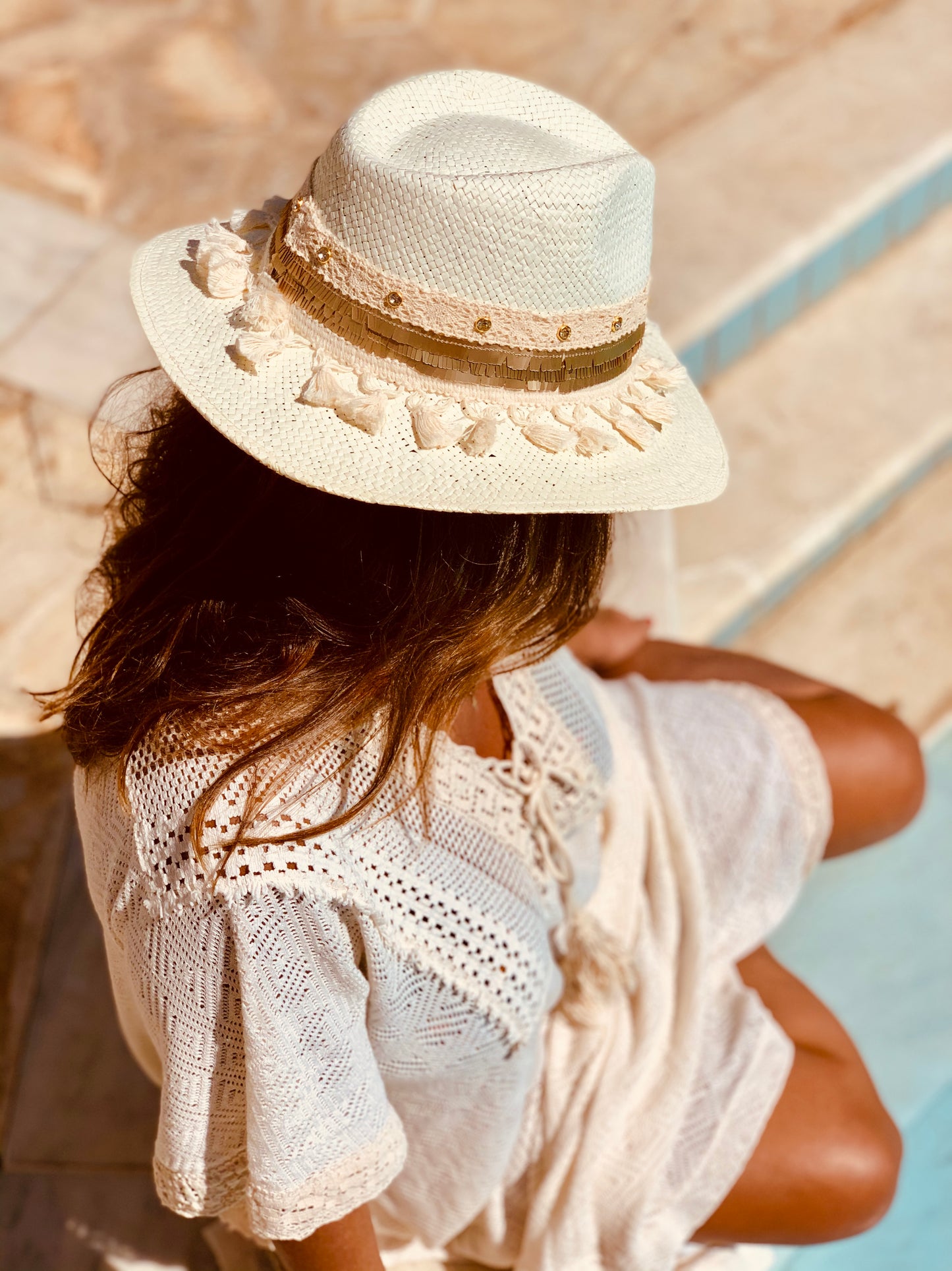 Liebe Anta -Καπέλο Fedora Off White Ευτέρπη